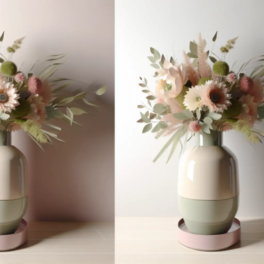 Nowoczesna, pastelowa kompozycja kwiatowa o designerskim układzie