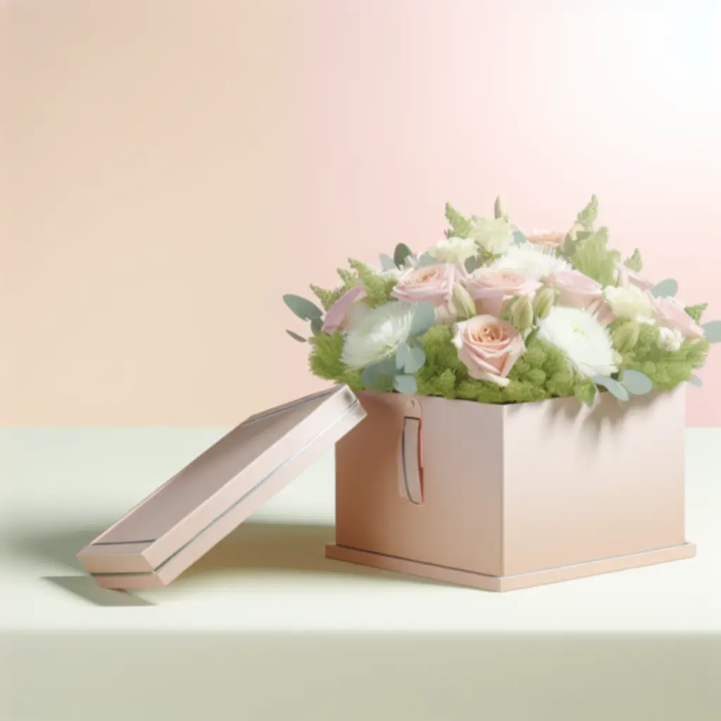 Popularny flower box w pastelowych odcieniach